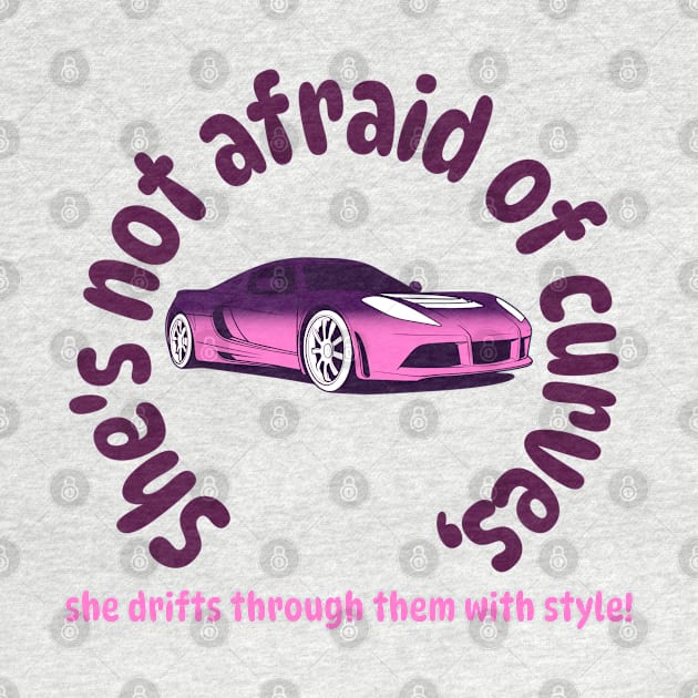 She's not afraid of curves, she drifts through them with style! by softprintables